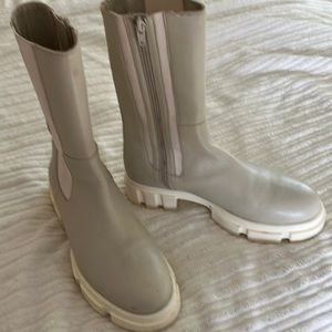 Free People Leather Sand Color Boots 38.5